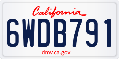 CA license plate 6WDB791