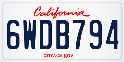 CA license plate 6WDB794