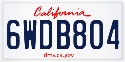 CA license plate 6WDB804