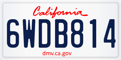 CA license plate 6WDB814
