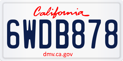 CA license plate 6WDB878
