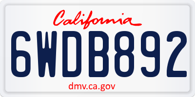 CA license plate 6WDB892