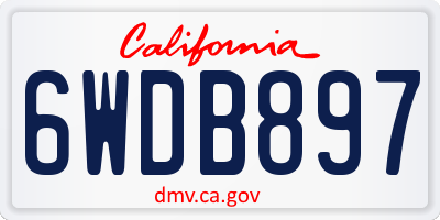 CA license plate 6WDB897