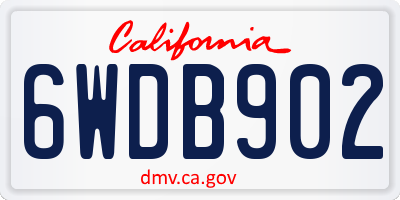 CA license plate 6WDB902