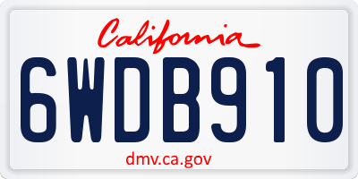 CA license plate 6WDB910