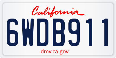 CA license plate 6WDB911