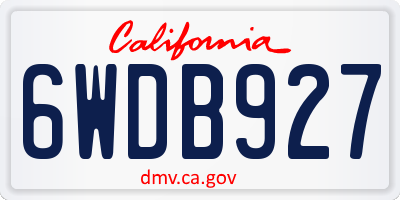 CA license plate 6WDB927