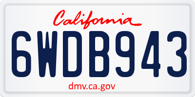 CA license plate 6WDB943