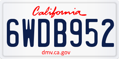 CA license plate 6WDB952
