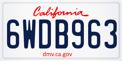 CA license plate 6WDB963