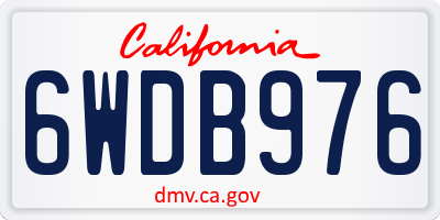 CA license plate 6WDB976