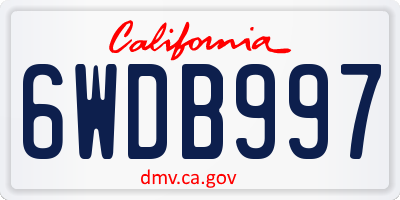 CA license plate 6WDB997