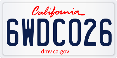 CA license plate 6WDC026