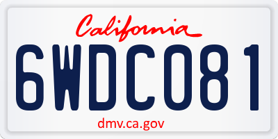 CA license plate 6WDC081