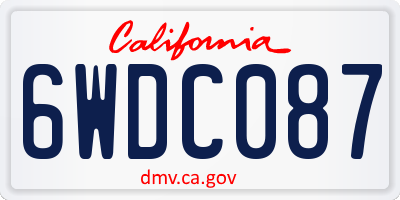 CA license plate 6WDC087