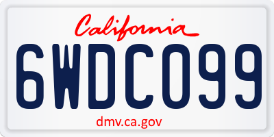 CA license plate 6WDC099