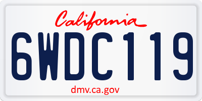 CA license plate 6WDC119