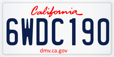 CA license plate 6WDC190