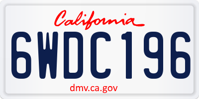 CA license plate 6WDC196