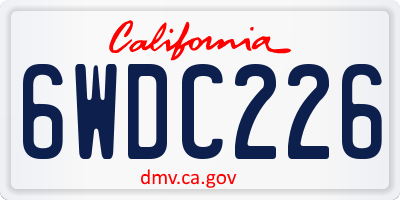 CA license plate 6WDC226
