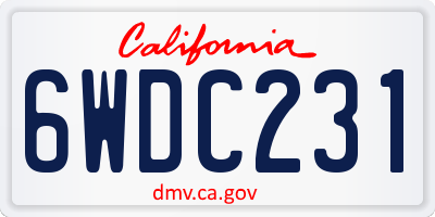 CA license plate 6WDC231