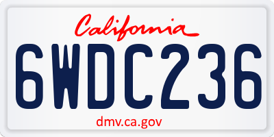 CA license plate 6WDC236