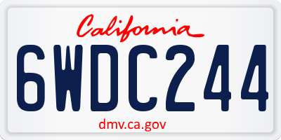 CA license plate 6WDC244