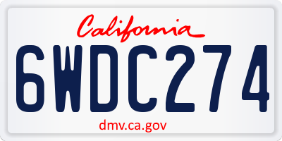 CA license plate 6WDC274