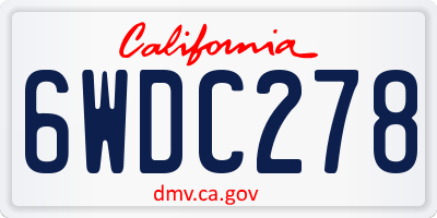 CA license plate 6WDC278