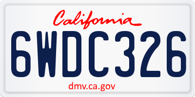 CA license plate 6WDC326