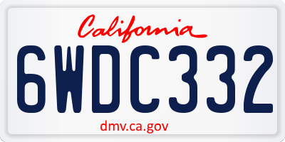 CA license plate 6WDC332