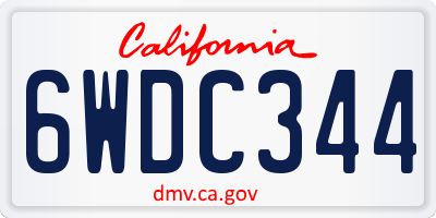CA license plate 6WDC344
