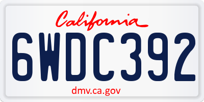CA license plate 6WDC392
