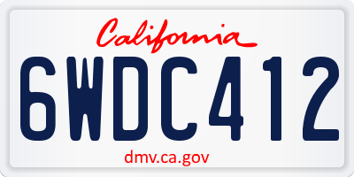 CA license plate 6WDC412