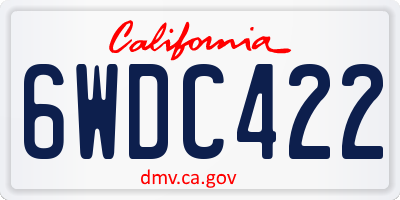 CA license plate 6WDC422