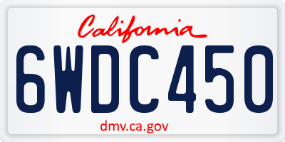 CA license plate 6WDC450