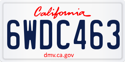 CA license plate 6WDC463