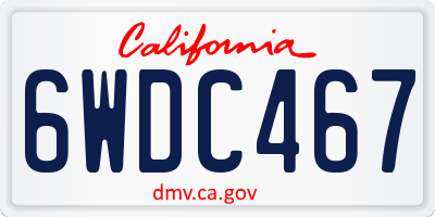 CA license plate 6WDC467