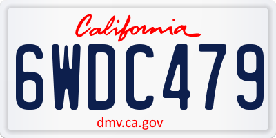 CA license plate 6WDC479