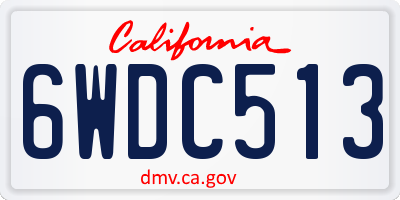CA license plate 6WDC513
