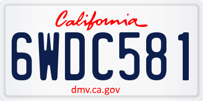 CA license plate 6WDC581