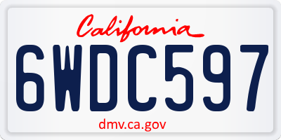 CA license plate 6WDC597