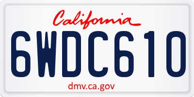 CA license plate 6WDC610