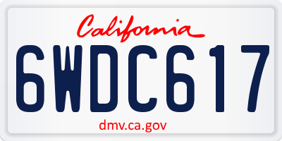 CA license plate 6WDC617
