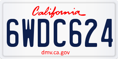 CA license plate 6WDC624