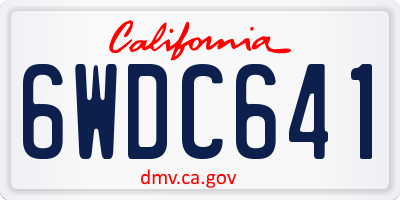 CA license plate 6WDC641
