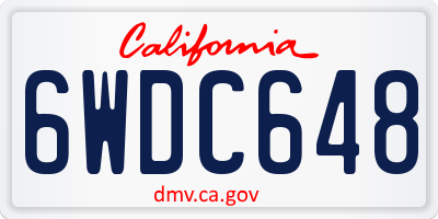 CA license plate 6WDC648