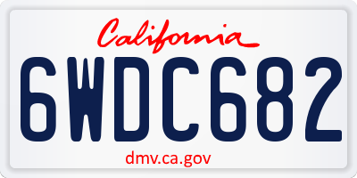 CA license plate 6WDC682