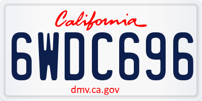 CA license plate 6WDC696