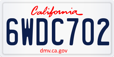 CA license plate 6WDC702